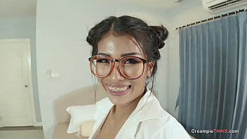 Mature Asian Teacher Takes A Full Load In Class