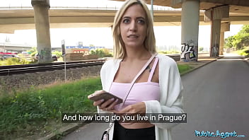Sizzling Spanish Blonde With Massive Melons Gets Public Agent Treatment