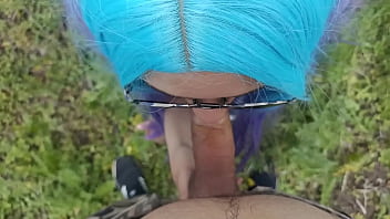 A Trashy Student Gave A Sloppy Public Blowjob In The Park.