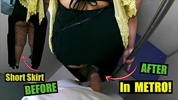 Stranger’s Hidden Cock Trapped Beneath Her Skirt On The Train | Arab Wife Moans With Pleasure As Mystery Man Fingers Her In Public