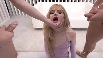 Triple-stuffed Gangbang Whore Gushes And Sprays The Room As Massive Dicks Flood All Her Holes