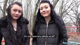 Sultry Twins Propositioned For Public Pleasure By A Daring Agent