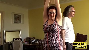 Tied Up And Ready For Your Pleasure, This Curvy Mature Submissive Is Begging For It.