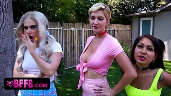 Cute Cosplay Cuties In Fishnets Share A Lucky Stud And Drain Him Dry