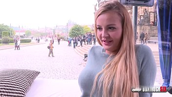 Slim Blonde Bombshell Candy Alexa Gets Her First Public Pounding