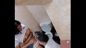 Caught On Camera: Students Going Wild In The School Restroom With An Intense Climax