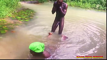 Savage African Slut Gets Ravaged By A Massive Cock In The Stream