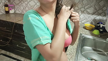 Dumb Boy Takes The Girl To The Kitchen And Fucks Her In Clear Hindi Voice
