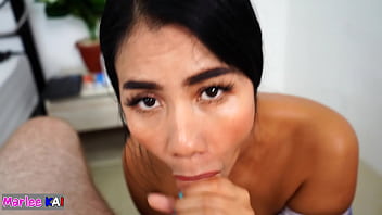 Thai Maid Swallows Load And Gets Drenched In Cum