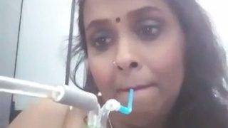 Bare Desi Bhabhi Savoring A Sensual Hookah Session