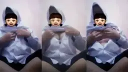 Squeezing Her Big Tits In A Hijab After School