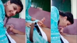 Desi Beauty Services Her Cousin With A Deep, Passionate Indian Blowjob