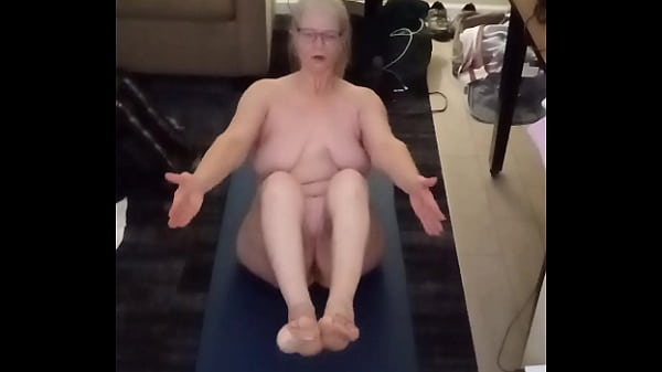 Bend Over For Sunrise Stretches With A Sizzling Older Woman