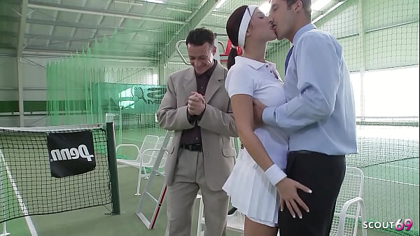Saucy Tennis Slut Begs For A Double Penetration And Anal Fucking From Two Hung Studs Before A Huge Cum Blast On The Court