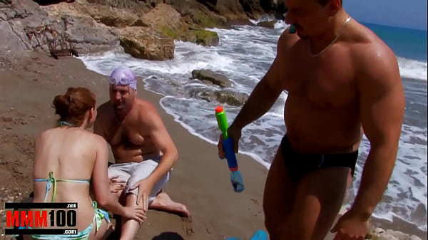Hot Babe Gets Double-teamed In A Steamy Beach Threesome