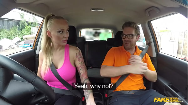 Busty Blonde Milf With Ink Craves Rough Ride At Sham Driving School