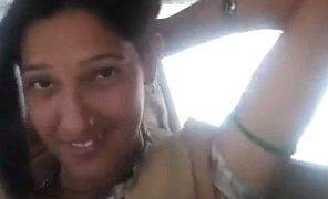 Naughty Indian Babe Gets Her Tits Sucked In A Car