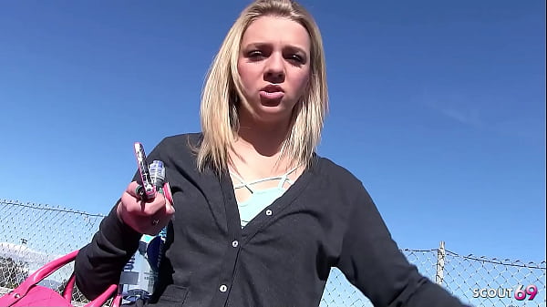 Seductive Blonde In Thigh-highs Gets Picked Up, Fucked, And Covered By An Older Man