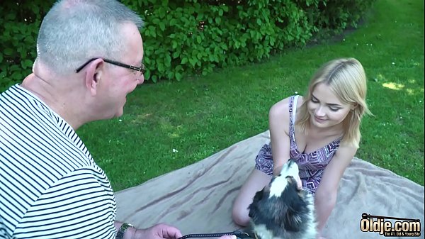 Tight Young Blonde Gets Stretched By An Old Man’s Thick Cock, Gags On His Shaft, And Swallows Every Drop.