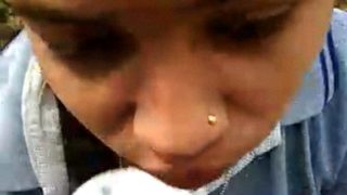 Angry Village Slut Teen Sucks Cock Outside
