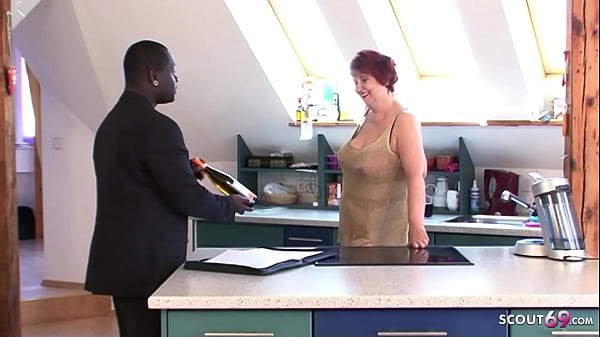 German Big-titted Milf Granny Lures Black Dude Into Raw Fucking