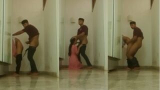 The Guy And His Girl Get Off On Some Hot Standing Sex Right In The Hallway