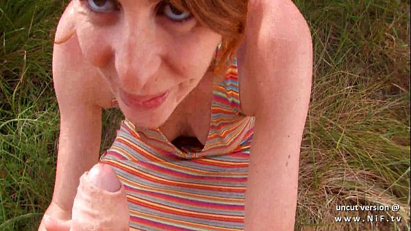 Amateur French Redhead Whore Gets Her Ass Fucked And Face Covered With Cum Outside