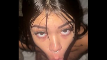 Top Model Teen Gives A Sloppy, Deep-throat Blowjob